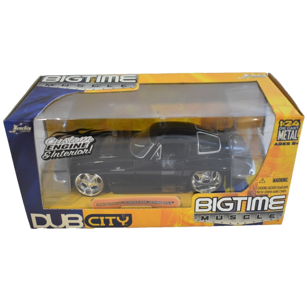 Jada Toys Dub City Bigtime Muscle Black 63 Corvette Sting Ray NIB Diecast